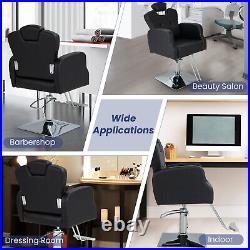 360° Swivel Adjustable Heavy Duty Hydraulic Barber Chair 330 LBS Weight Capacity