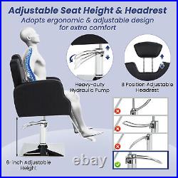 360° Swivel Adjustable Heavy Duty Hydraulic Barber Chair 330 LBS Weight Capacity