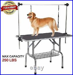 36 Portable Dog Cat Pet Grooming Table Arm Noose Mesh Tray Adjustable Strong