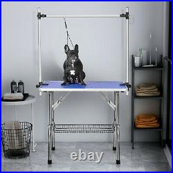 36 Stainless Steel Solid Construction Dog Cat Pet Grooming Table w Noose Basket