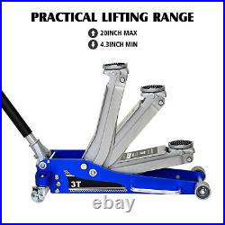 3 T Aluminum Floor Jack Heavy Duty Hydraulic Steel Service Jack for Garage Shop