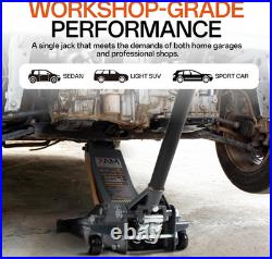 3-Ton (6600Lbs) Low Profile Hydraulic Heavy-Duty Steel Floor Jack with Dual Pist