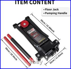 3-Ton (6600Lbs) Low Profile Hydraulic Heavy-Duty Steel Floor Jack with Dual Pist