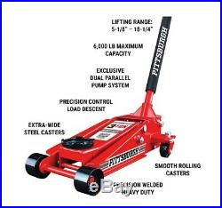 3 Ton Floor Jack With Rapid Pump Lift Steel Heavy Duty Car Truck Red Raise Car