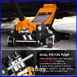 3 Ton Heavy Duty Hydraulic Floor Trolley Jack Car Van Trucks Lifting Tool Orange