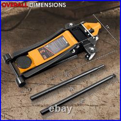 3 Ton Heavy Duty Hydraulic Floor Trolley Jack Car Van Trucks Lifting Tool Orange