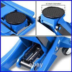 3 Ton Heavy Duty Steel Low Profile Hydraulic Trolley Service / Floor Jack Blue