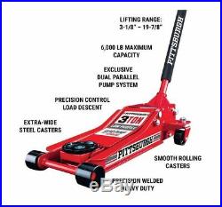 3 Ton Heavy Duty Steel Ultra LOW PROFILE Floor Jack Rapid Pump Show Car Lowrider