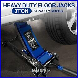 3 Ton Hydraulic Low Profile Floor Jack Heavy Duty Steel with Dual Piston Pump
