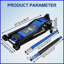 3 Ton Hydraulic Low Profile Floor Jack Heavy Duty Steel with Dual Piston Pump