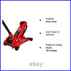 3 Ton Jack Boss Floor Jack Steel Heavy Duty Hydraulic Car Jack, Red AST830025