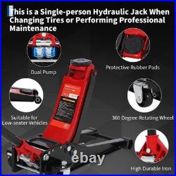 3 Ton Low Profile Floor Jack Car Heavy Duty Hydraulic with Jack Dual Piston Pump