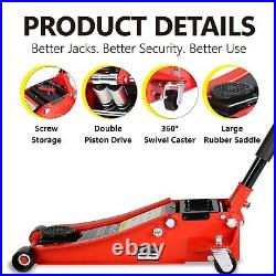 3 Ton Low Profile Floor Jack Heavy-duty Steel Dual Piston Hydraulic Pump