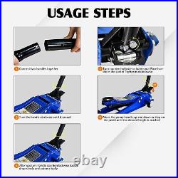 3 Tons Heavy Duty Hydraulic Steel Car Floor Jack Low Profile Dual Piston