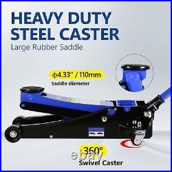 3 ton (6000 lb) Low Profile heavy duty steel Hydraulic Floor Jack with Dual Pum