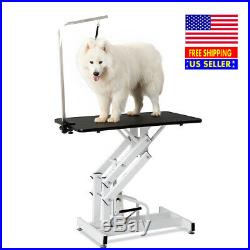 42.5'' Pro Z-Lift Hydraulic Adjustable Pet Grooming Table Rubber Mat Heavy Duty