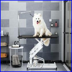 42.5'' Pro Z-Lift Hydraulic Adjustable Pet Grooming Table Rubber Mat Heavy Duty