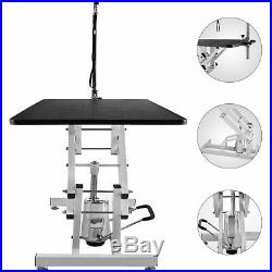 42.5''Steel Z-Lift Adjustable Hydraulic Pet Dog Grooming Table With Arm & Noose
