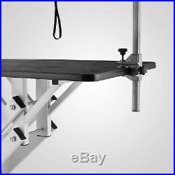42.5''Steel Z-Lift Adjustable Hydraulic Pet Dog Grooming Table With Arm & Noose