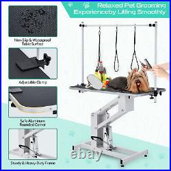 43.3 Dog Pet Grooming Table Heavy Duty Z-Lift Hydraulic Grooming Table 350lbs