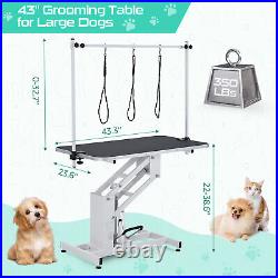 43.3 Dog Pet Grooming Table Heavy Duty Z-Lift Hydraulic Grooming Table 350lbs