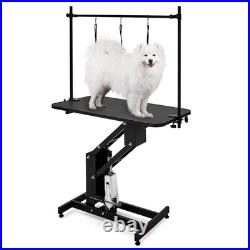 43.3'' Heavy Duty Hydraulic Dog Grooming Table withOverhead Arm & 3 Nooses Black 43.3'' Heavy Duty Hydraulic Dog Grooming Table withOverhead Arm & 3 Nooses Black