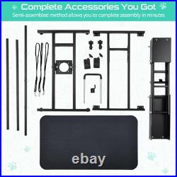 43.3'' Heavy Duty Hydraulic Dog Grooming Table withOverhead Arm & 3 Nooses Black