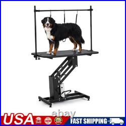 43.3'' Heavy Duty Hydraulic Dog Grooming Table withOverhead Arm & 3 Nooses Black 43.3'' Heavy Duty Hydraulic Dog Grooming Table withOverhead Arm & 3 Nooses Black