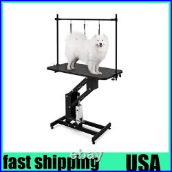 43.3'' Heavy Duty Hydraulic Dog Grooming Table withOverhead Arm & 3 Nooses Black 43.3'' Heavy Duty Hydraulic Dog Grooming Table withOverhead Arm & 3 Nooses Black
