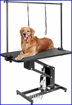 43 Hydraulic Dog Pet Grooming Table with Adjustable Arm Noose Heavy Duty Z-Lift