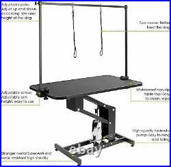 43 Pet Dog Grooming Table Heavy Duty Z-Lift Hydraulic withAdjustable Arm Noose US
