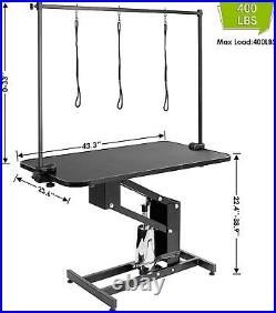 43 Pet Dog Grooming Table Heavy Duty Z-Lift Hydraulic with Adjustable Arm Noose