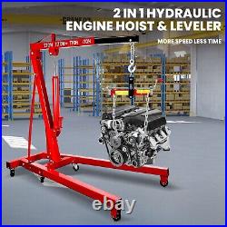 4400LBS Folding Heavy Duty Foldable Hydraulic Engine Hoist for Garages US