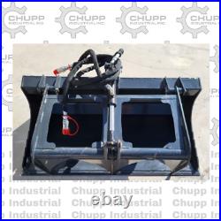 44 Heavy Duty Mini Skid Steer Flat Bottom Grapple Bucket Hydraulic Attachment