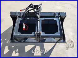 44 Heavy Duty Mini Skid Steer Flat Bottom Grapple Bucket Hydraulic Attachment