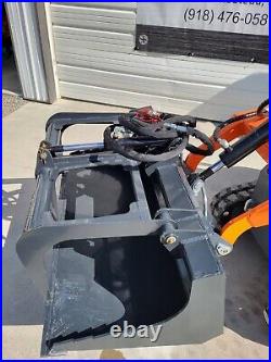 44 Heavy Duty Mini Skid Steer Flat Bottom Grapple Bucket Hydraulic Attachment