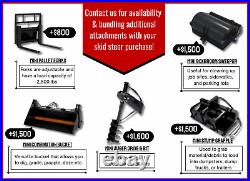 44 Heavy Duty Mini Skid Steer Flat Bottom Grapple Bucket Hydraulic Attachment
