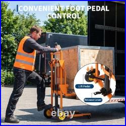 450lbs Lift Heavy-Duty Hydraulic Pallet Jack Winch Stacker Forklift Dolly Cart