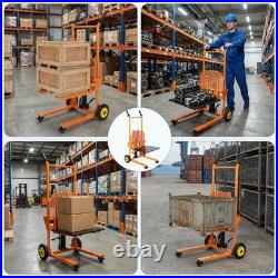 450lbs Lift Heavy-Duty Hydraulic Pallet Jack Winch Stacker Forklift Dolly Cart