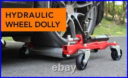 4PC 6000LBS Hydraulic Wheel Dolly Tire Jack Lift Car Move Positioning Heavy Duty