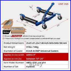 4 Pack Car Wheel Dolly 6000 Lbs Heavy Duty Hydraulic Vehicle Positioning Jacks