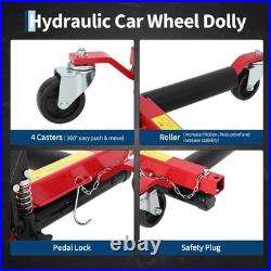 4 Set Car Wheel Dolly, 6000 Lbs Heavy Duty Hydraulic Vehicle Positioning Jacks