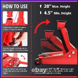 4 Ton(8000 lb) 4.5- 20 Lifting Heavy Duty Steel Garage Hydraulic Floor Jack