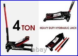 4 Ton Heavy Duty Ultra Low Profile Steel Floor Trolley Jack with Quick Lift