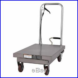 500LB Capacity Rolling Table Cart Hydraulic Cart WithFoot Pump Dolly Heavy Duty