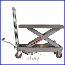 500 lbs Capacity Rolling Table Cart Hydraulic Cart WithFoot Pump Dolly Heavy Duty
