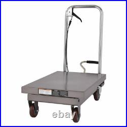 500 lbs Capacity Rolling Table Cart Hydraulic Cart WithFoot Pump Dolly Heavy Duty
