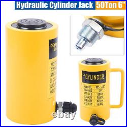 50T 6'' Stroke Hydraulic Cylinder Jack Single Acting Solid Ram Heavy Duty TOP