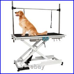 50'' Hydraulic Z-Lift Electric Pet Grooming Table Heavy Duty TWO Arm Large Size