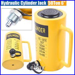 50 Ton Hydraulic Cylinder Jack Single Acting Solid Ram Heavy Duty Steel Tool